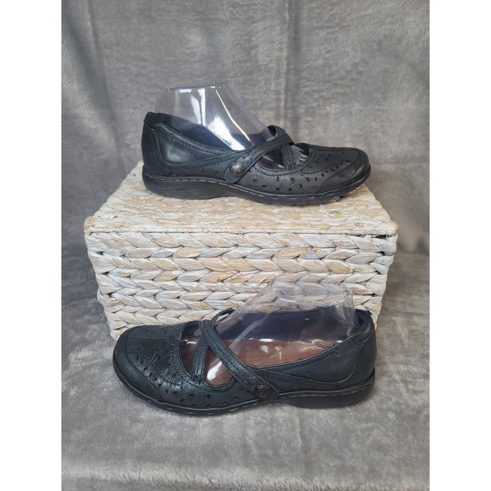 Cobb Hill New Balance Navy Leather Mary Jane Flats 7.5 Cottage Artsy Granola